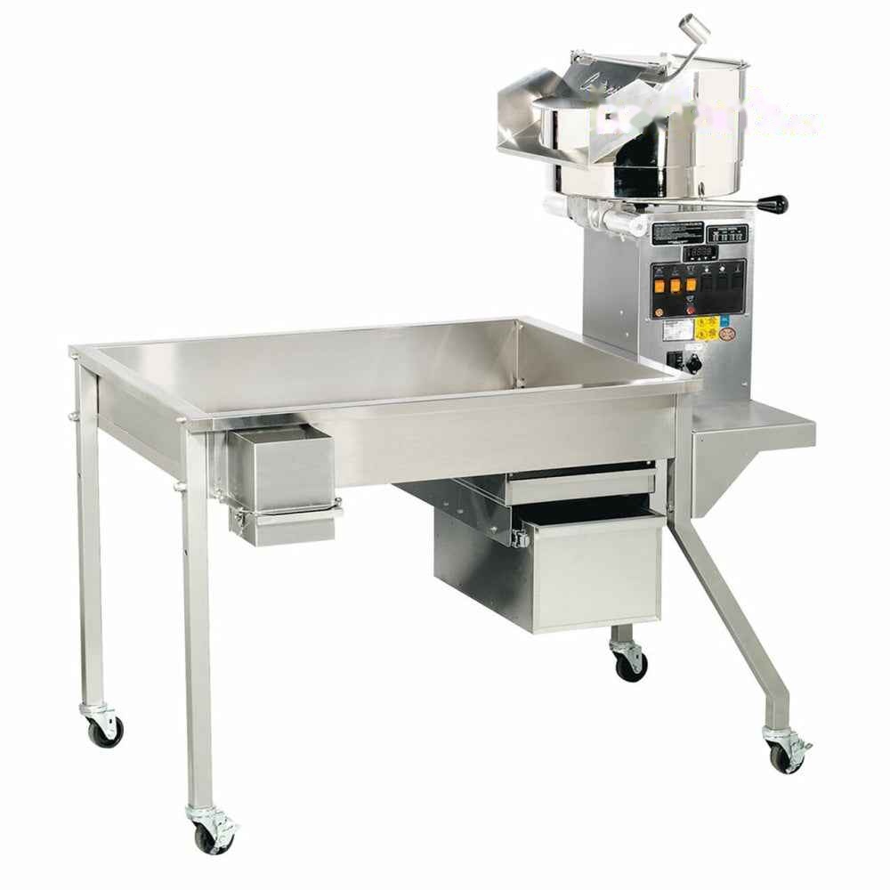 Cretors 48oz Electric Giant Pedestal Popper on 4.5' Knock Down Table -Item#EG48D1D-R-X-PP & G53XX-CCR-PP - Call us for pricing