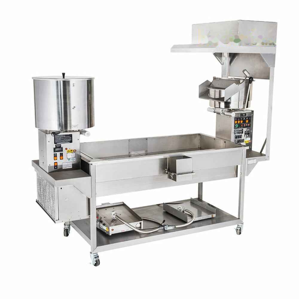Cretors Vented 32oz Giant Popper and CMD25 Mounted On 6 ft Twin Table -Item#CMD25DL-X-PP & EG32D1D-R-X-PP & TGCBAX-CHRA-PP - Call us for pricing