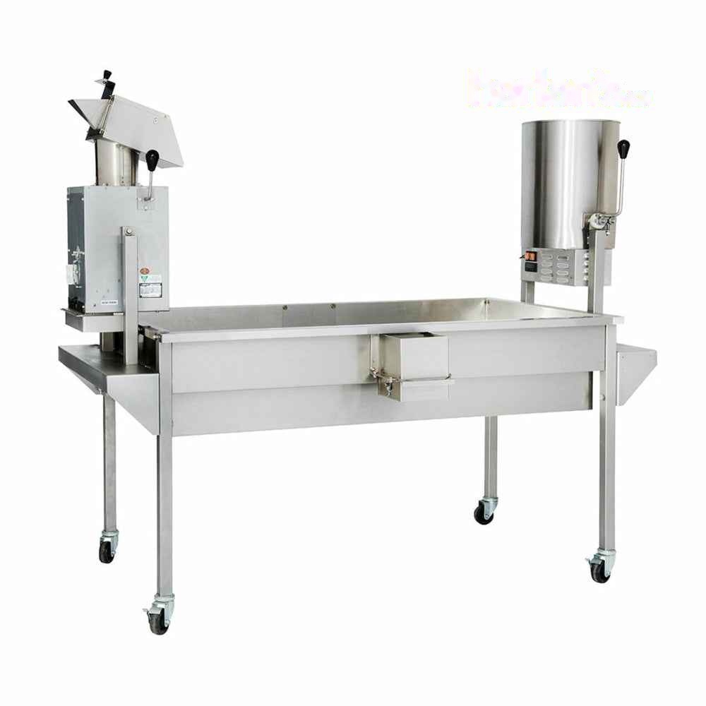 Cretors Twin Double Feature and Poppi Air Popper on a 6ft Twin table -Item#POPPI12DF-G-X-PP & DF12AF-GL-X-PP & TGSXX-X-PP - Call us for pricing