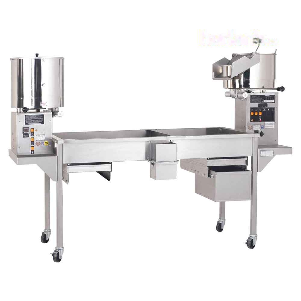 Cretors CMD 50 Caramelizer and 60 oz. Giant Popper on 7' Table -Item#CMD50DL-CI-PP & EG60D1D-R-X-PP & TGSXX-X-PP - Call us for pricing