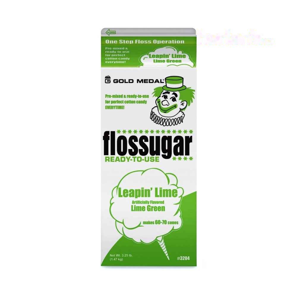 Leapin' Lime (Lime) Cotton Candy Flossugar Carton -Item#55204