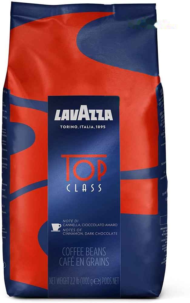 Lavazza Top Class Whole Bean Coffee Blend, Medium Espresso Roast, Case of 6 x 2.2-Pound (1KG) Bag -Item#202010