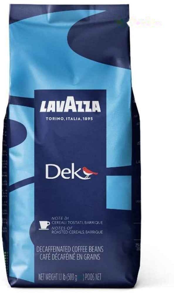 Lavazza DEK Whole Bean Coffee Blend, Decaffeinated Dark Espresso Roast, Case of 12 x 1.1-Pound (.5 KG) Bag -Item#201057