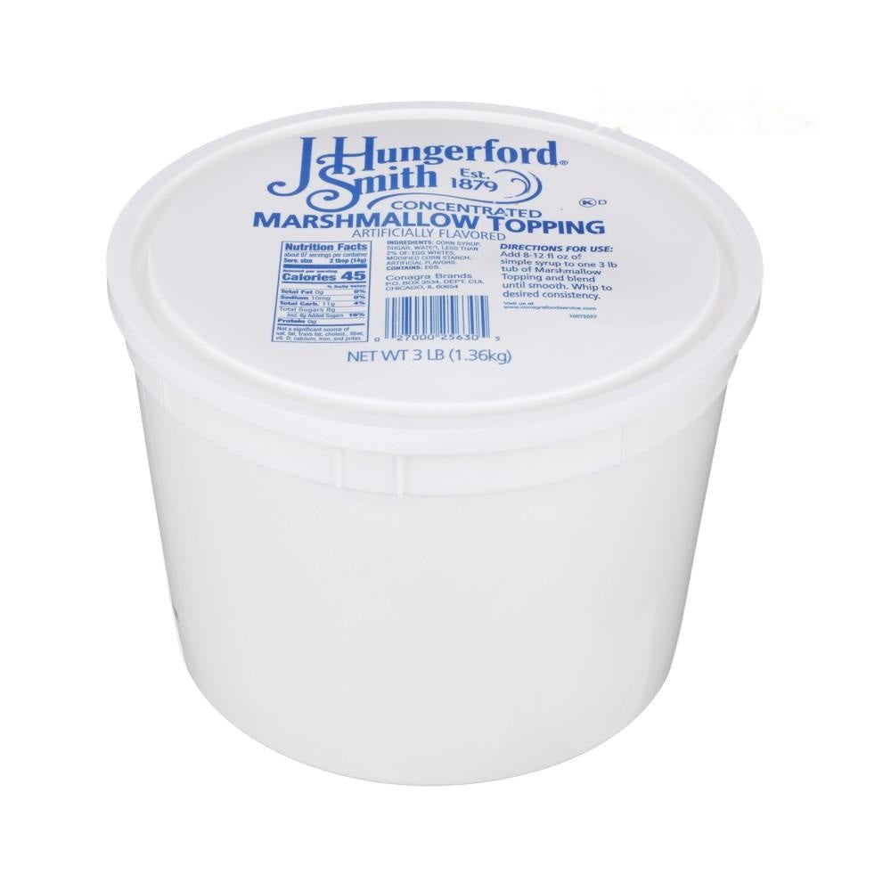 J HUNGERFORD SMITH MARSHMALLOW CONCENTRATE TOPPING, 4 x 48oz TUB -Item#41702