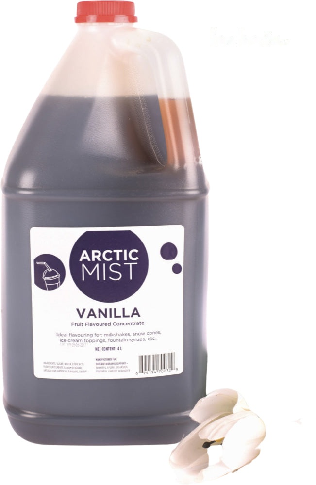 Arctic Mist Syrup Concentrate - Vanilla - 4 x 4L Jugs -Item#41550