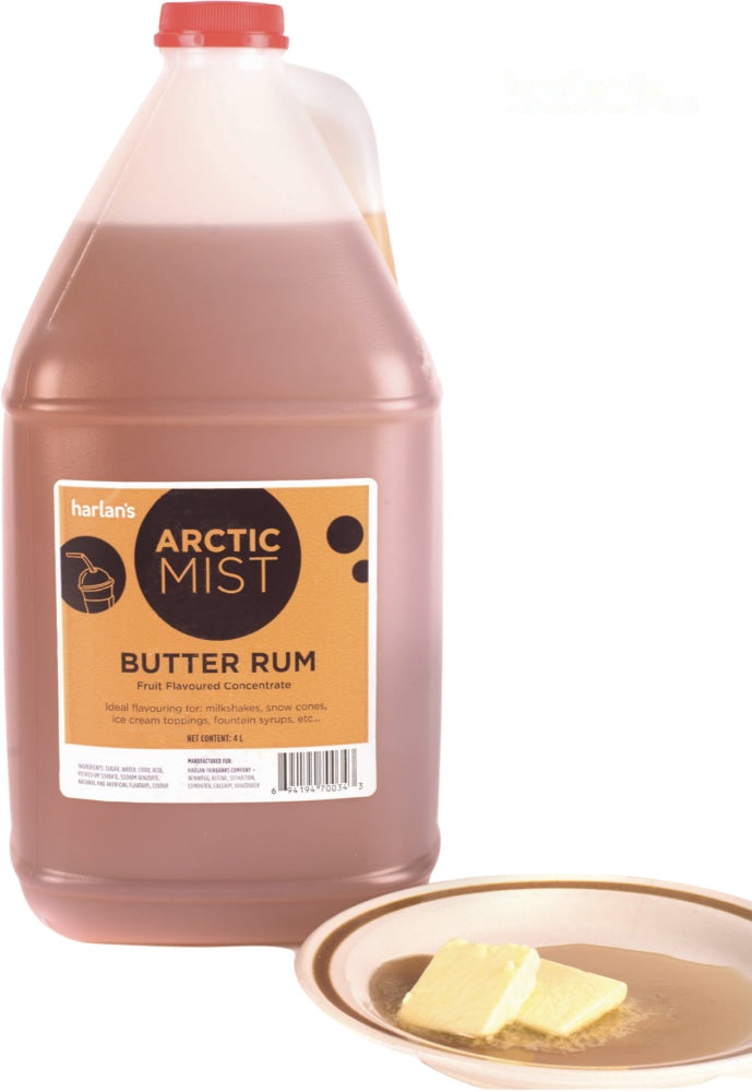 Arctic Mist Syrup Concentrate - Butter Rum - 4 x 4L Jugs -Item#41531