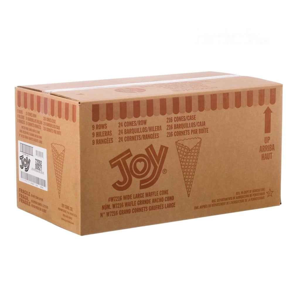 #W7216 WIDE WAFFLE CONE 9x24 per case - Not For Online Sale - Contact us for quote