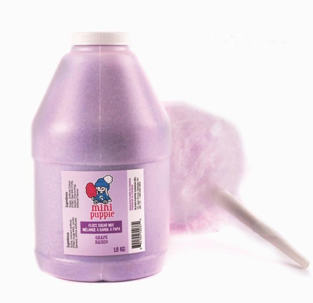 Mini Puppie Grape Floss Sugar - 4 x 1.8kg -Item#55123
