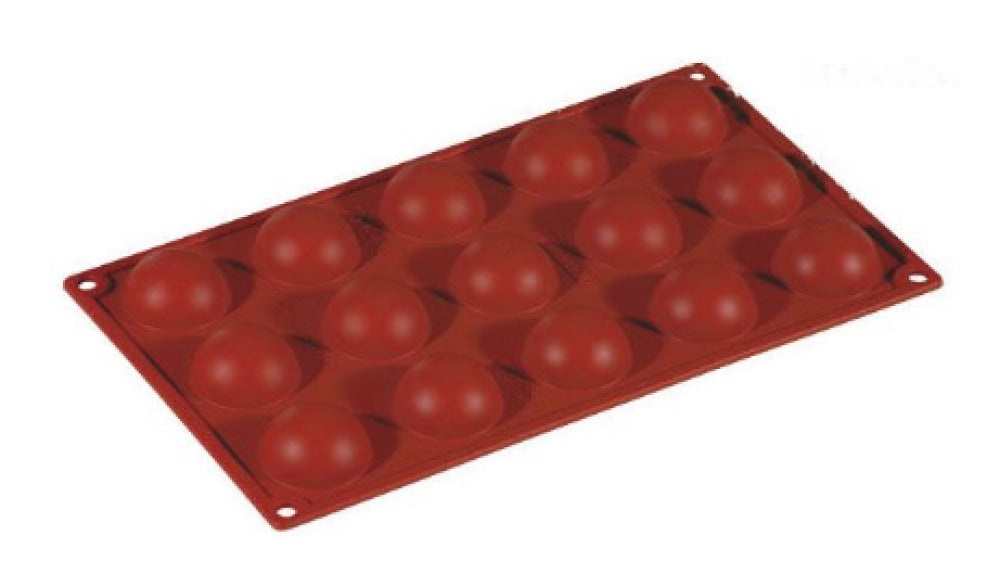 MEDIUM HALF SPHERE 15 CAVITIES SIL RED BRICK 45FR003