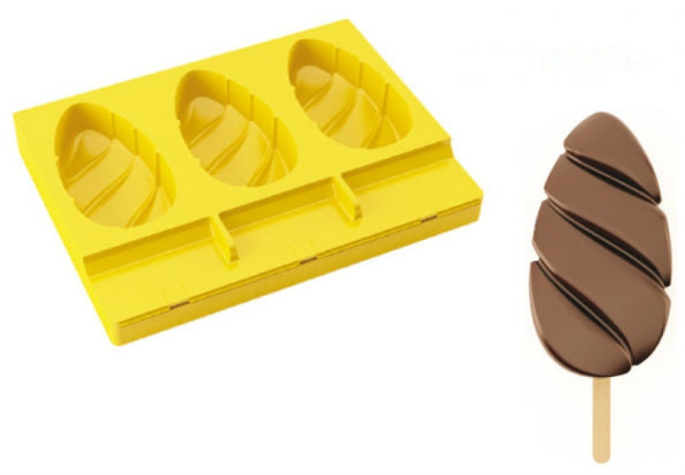 Malibu - Popsicle Mould w/ Sticks - 3 Indents 45P202