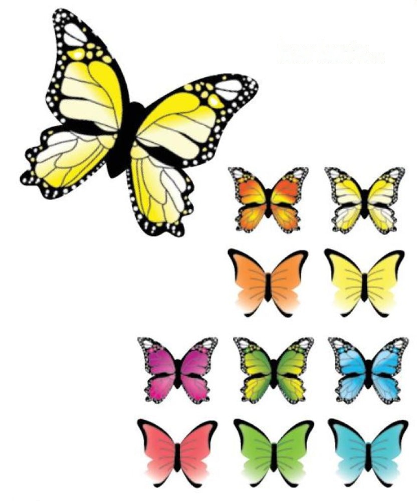 WAFER DECO BUTTERFLIES ASST 45X55MM 4525076S