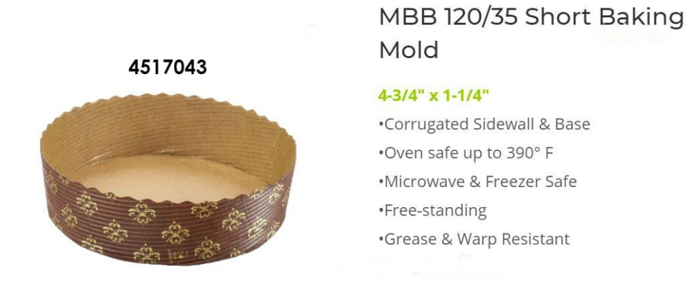 Paper Baking Mould: Round Shallow - MBB120/35 4517043G