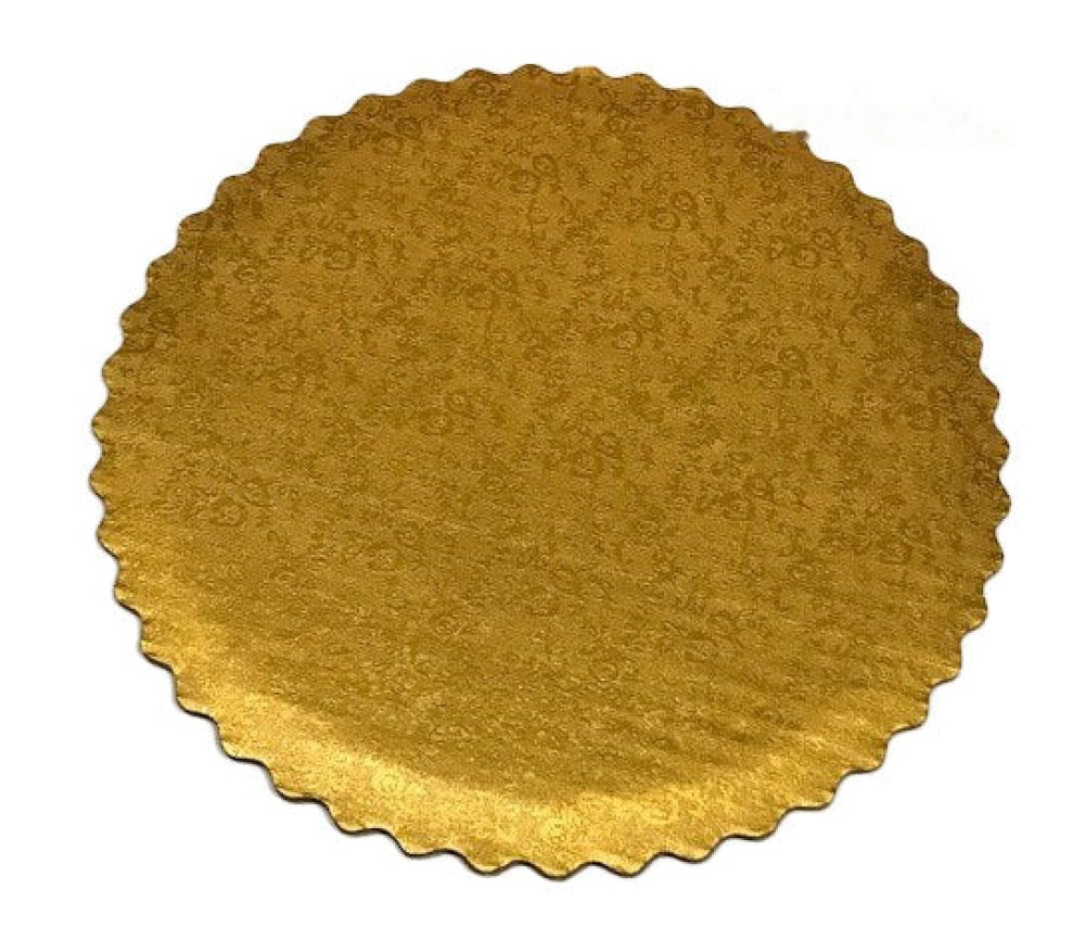 Cake Board - Gold Top Scalloped Round 10" 453210